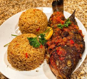 Fried rice and tilapia