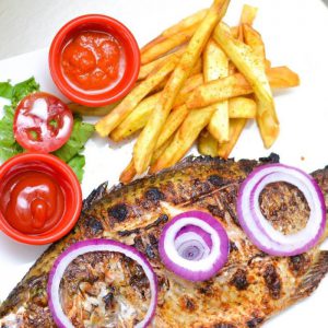 Yam Chips with Tilapia